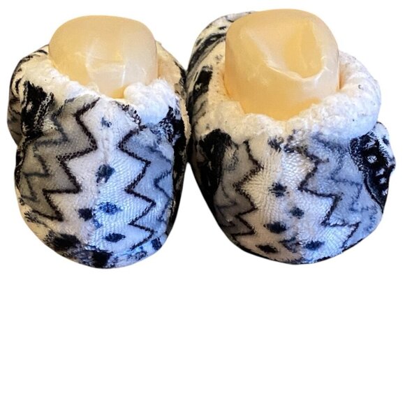 Laura Ashley by Ashko Fair Isle Fuzzy Slipper Socks w/ Grippers Non Slip L #70V - Picture 10 of 13